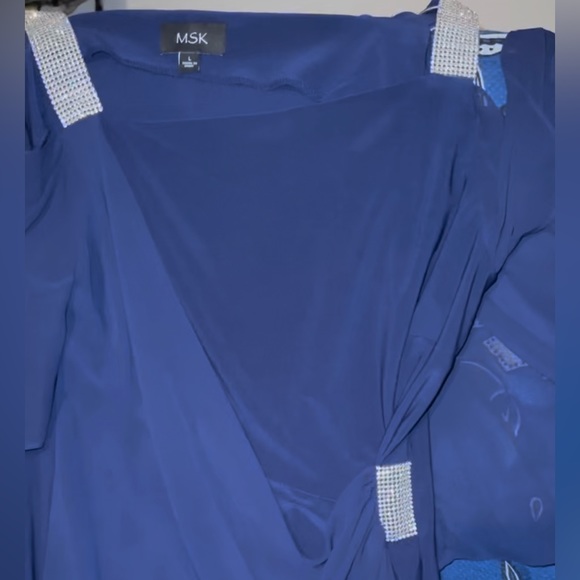 MSK 3/4 Sleeve Cold-Shoulder Embellished Sheath Dress - Picture 3 of 3